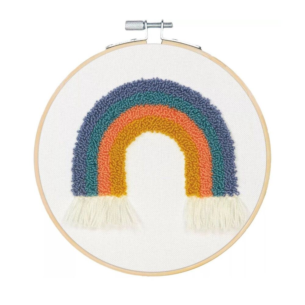 72-76200 Rainbow Punch Needle Embroidery Kit, 8'' Diameter craft easy NEW